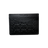 Debossed leather cardholder ( BLACK )