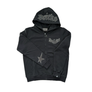 BRICKS BLACK ON BLACK ZIP UP