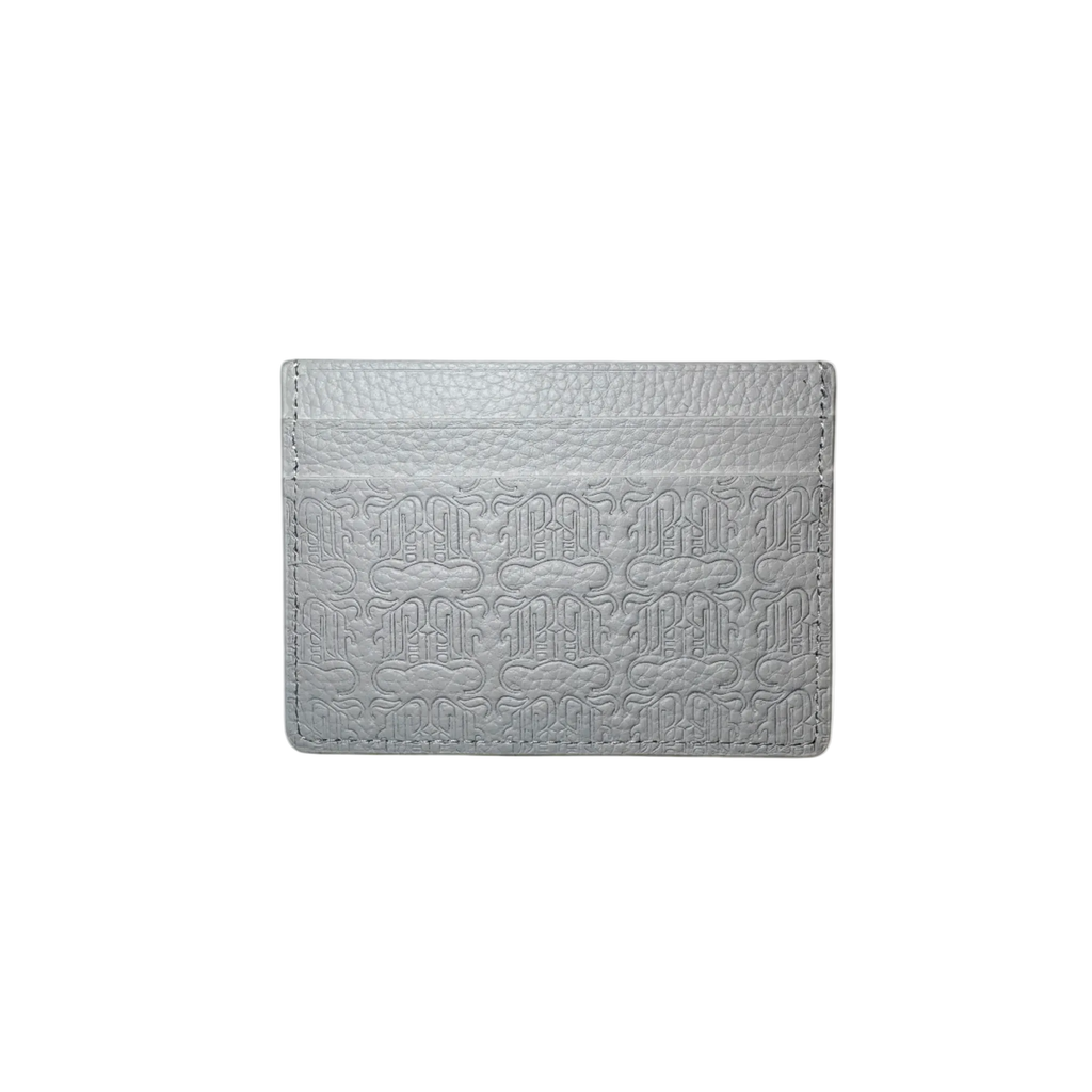 Debossed leather cardholder ( WHITE )
