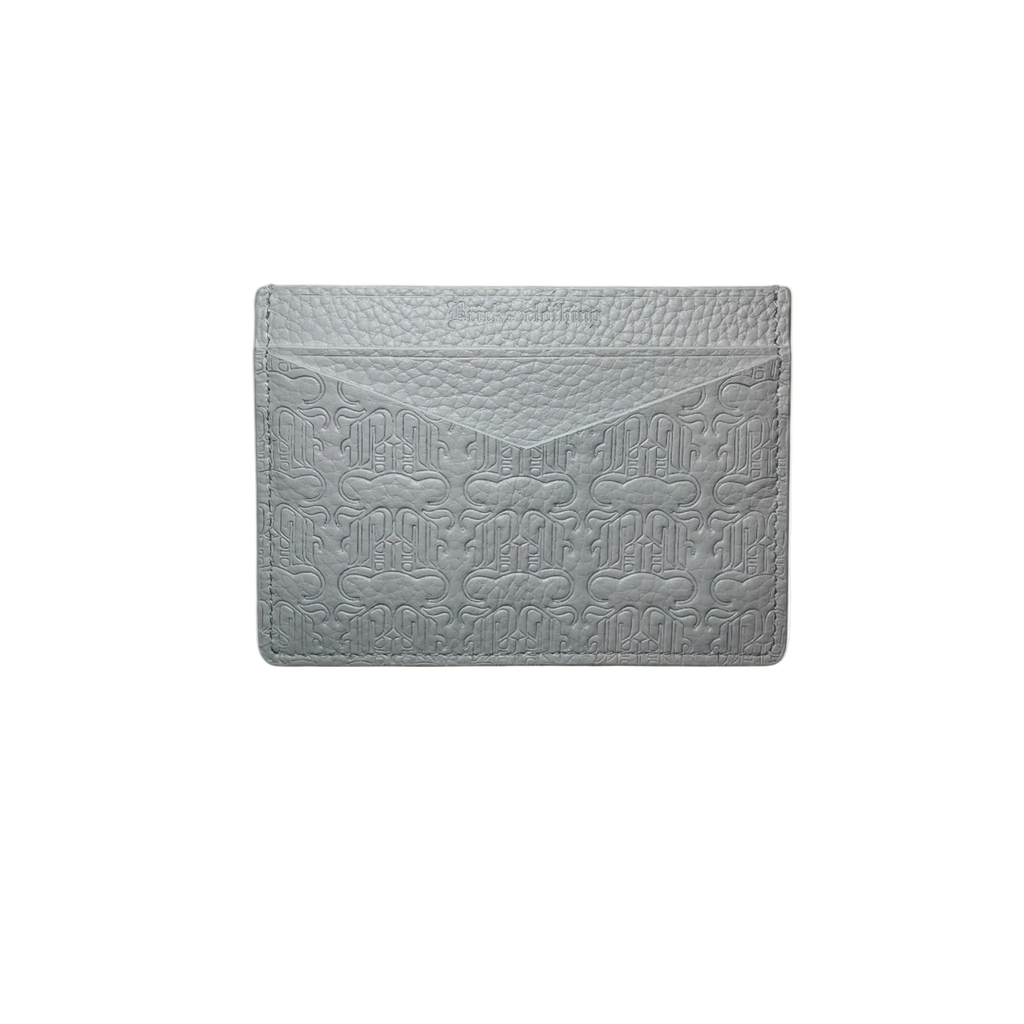 Debossed leather cardholder ( WHITE )