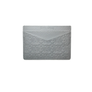 Debossed leather cardholder ( WHITE )